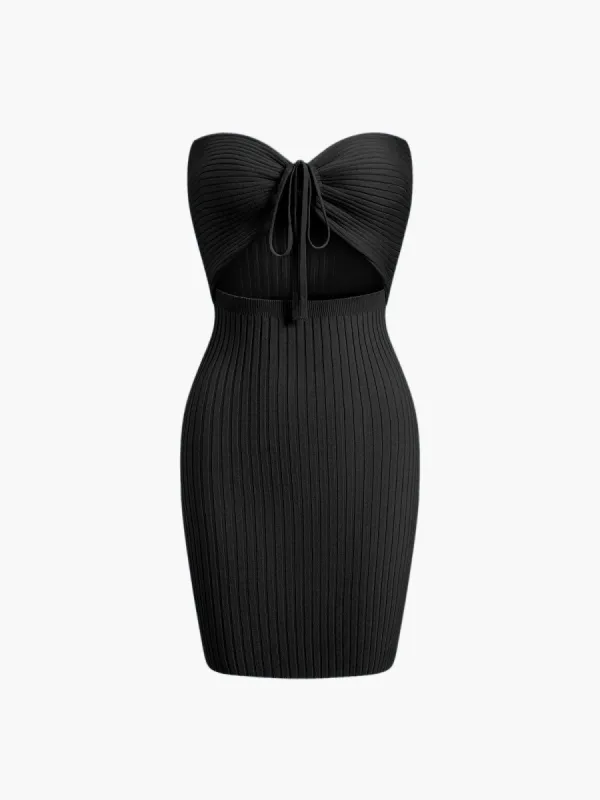 Cutout Rib Strapeless Bodycon Short Dress sold by COMMENSE