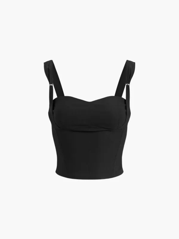 Sweetheart Contour Piping Crop Top sold by COMMENSE