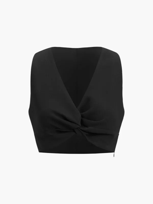 Twist Crop Tank Top sold by COMMENSE