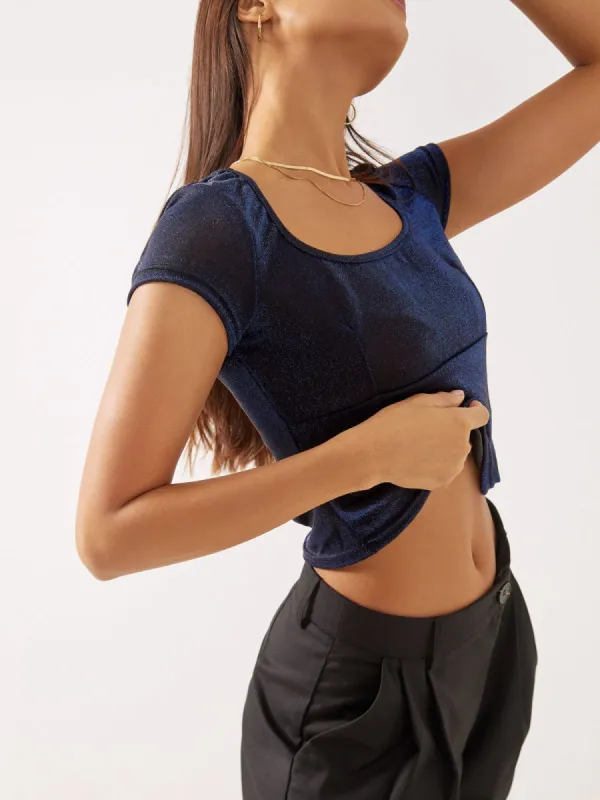 Glitter Mesh Shirt sold by COMMENSE