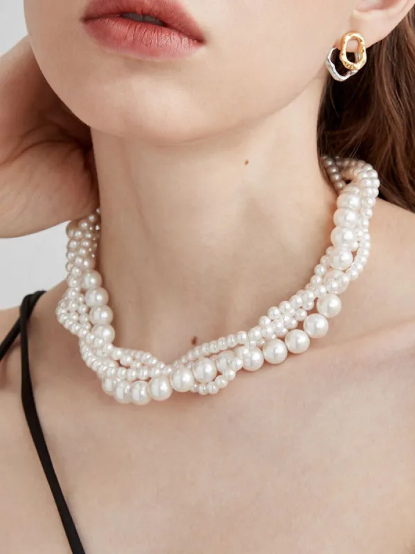 Multiple Layers Pearls Necklace sold by COMMENSE