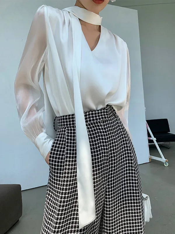 Combination Mesh Oversized Shirt sold by COMMENSE