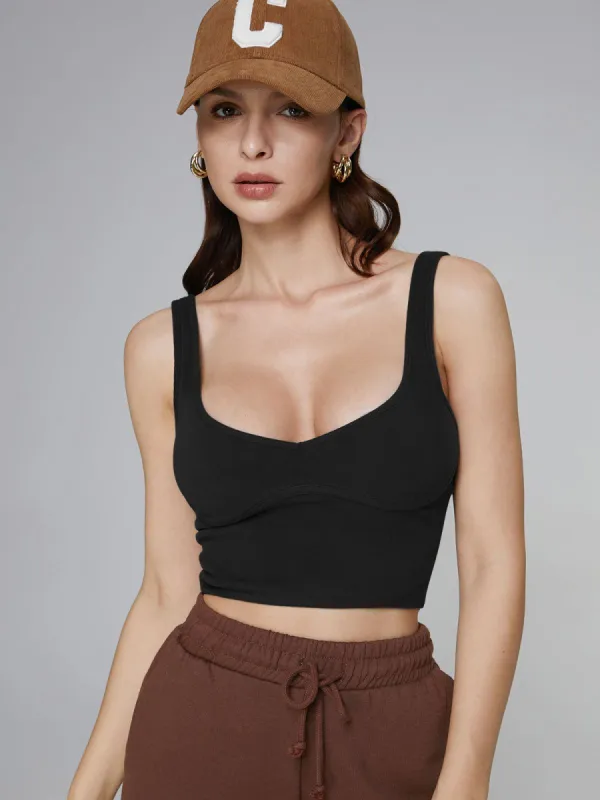 Balck Contour Crop Tank sold by COMMENSE