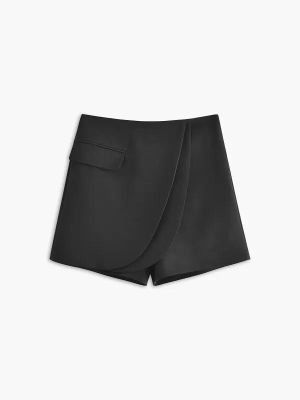 Asymmetrical Layer Zippered Skort sold by COMMENSE