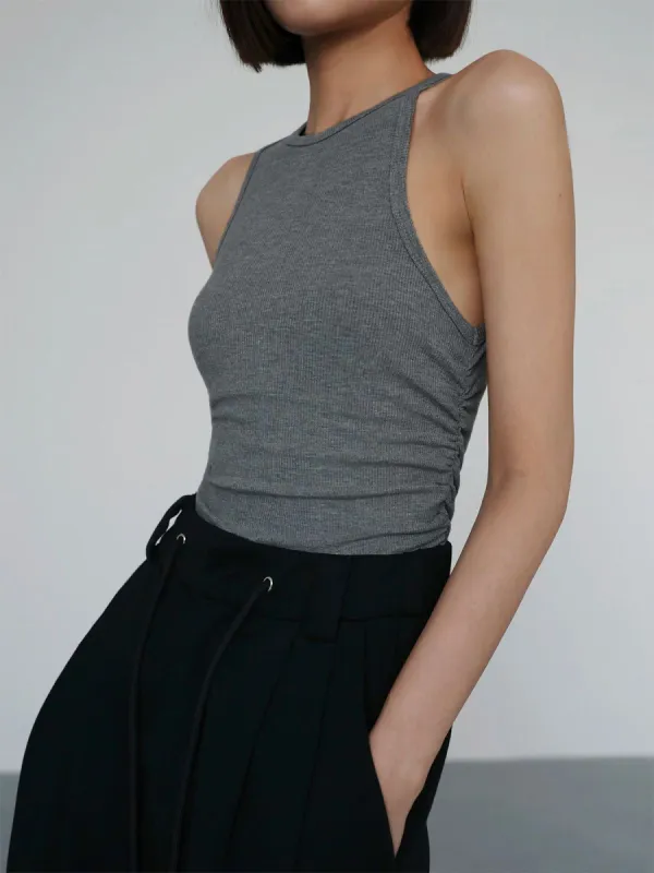 Basic Ruched Tank Top sold by COMMENSE