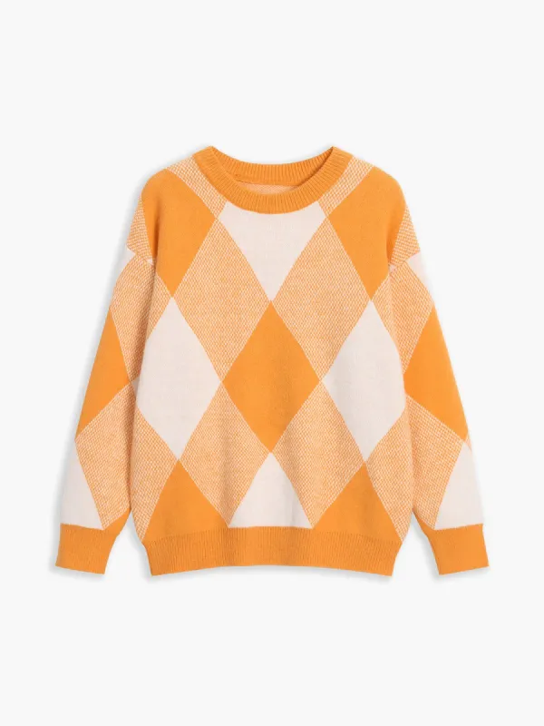 Vitamin C Checkered Sweater made by COMMENSE