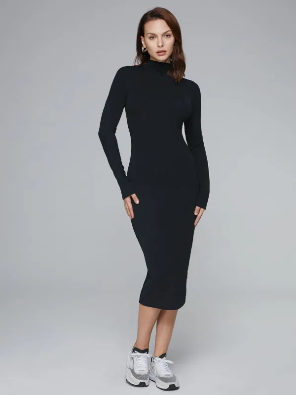 Long Sleeve Turtleneck Dress sold by COMMENSE