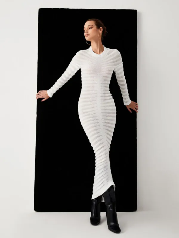 Tranquility See Through Long Sweater Dress sold by COMMENSE