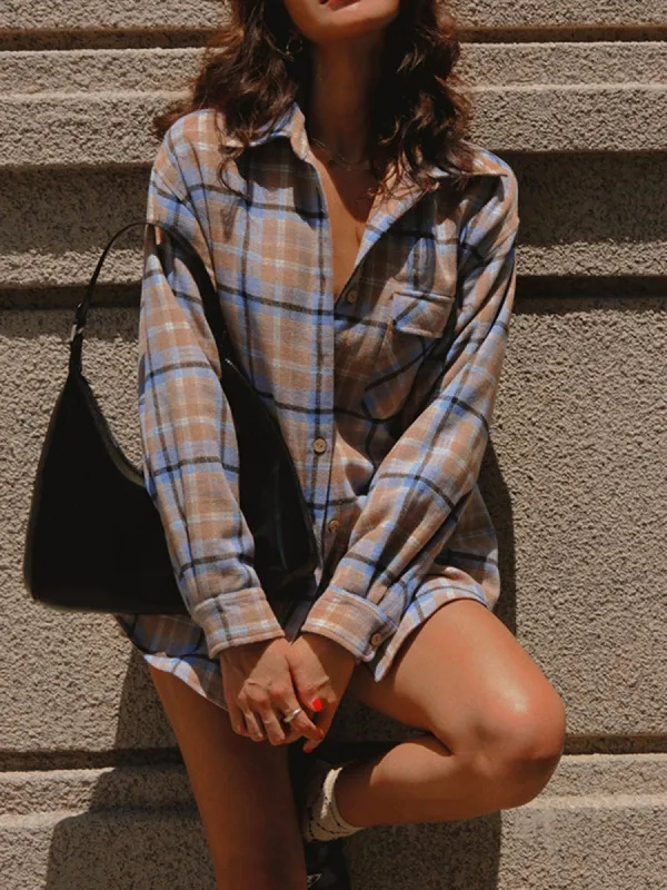 Keep In Check Oversized Shirt sold by COMMENSE