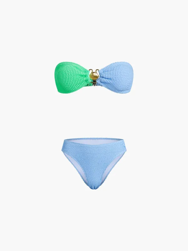 Two Tone O-Ring Two Piece Bikini Bathing Suit sold by COMMENSE
