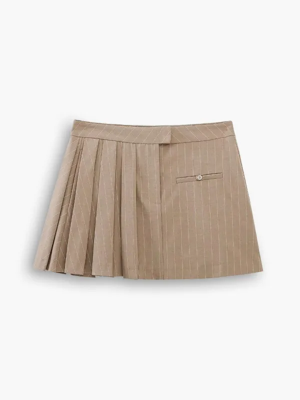 Asymmetrical Pinstripe Skirt sold by COMMENSE