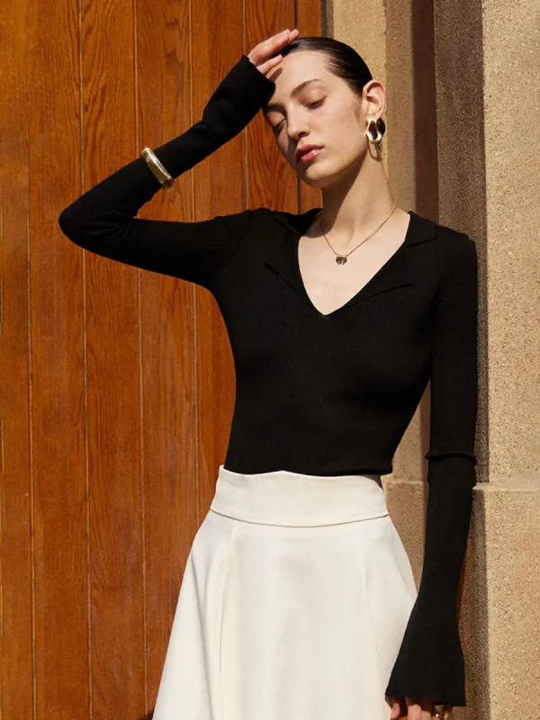 Timeless Long Sleeve Knit Top sold by COMMENSE