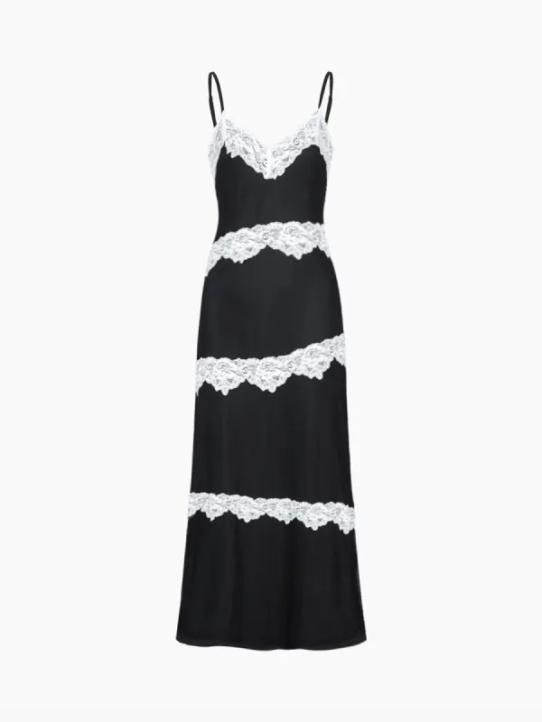 Ladder Lace Mesh Long Dress sold by COMMENSE