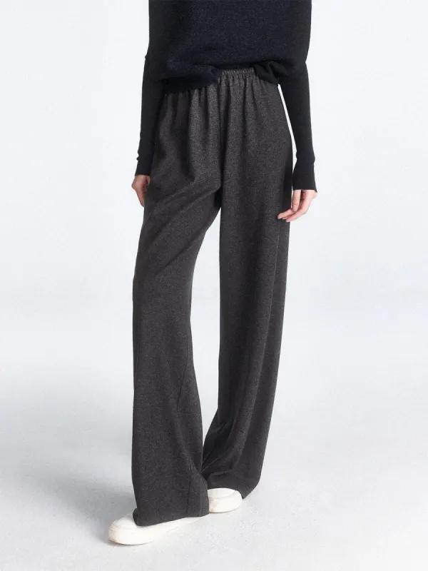 Elastic Waistband Pleat Wide Leg Pants sold by COMMENSE