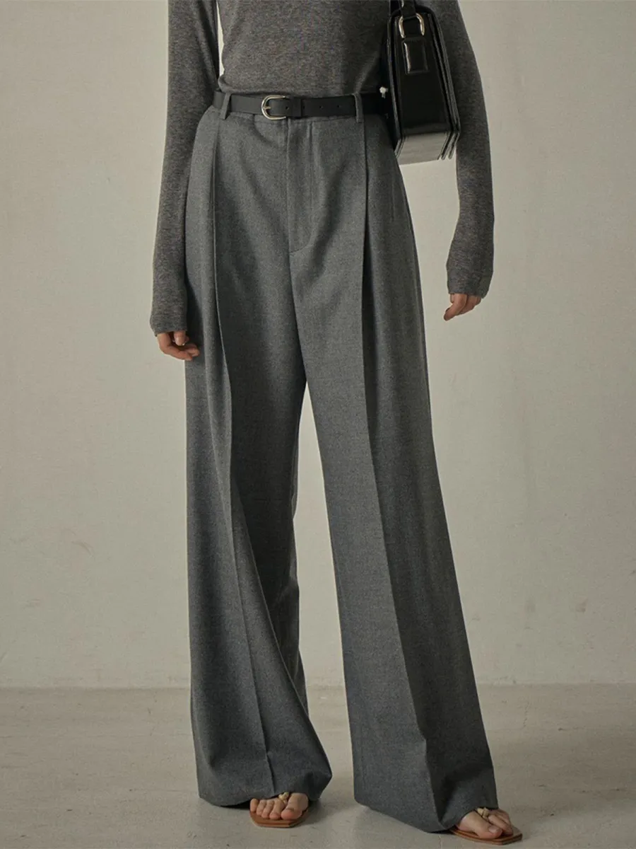 High-Waist Pleated Wide-Leg Pants