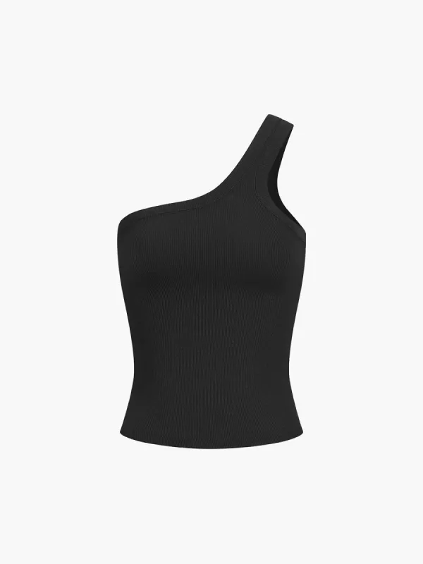One Shoulder Tank Top sold by COMMENSE