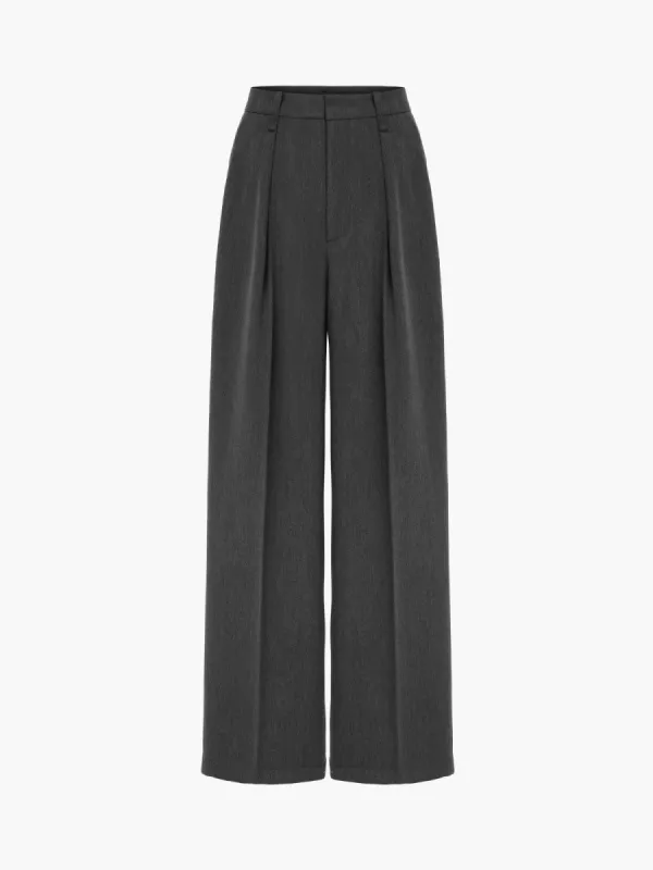 Basic Pleat Wide Leg Dress Pants sold by COMMENSE