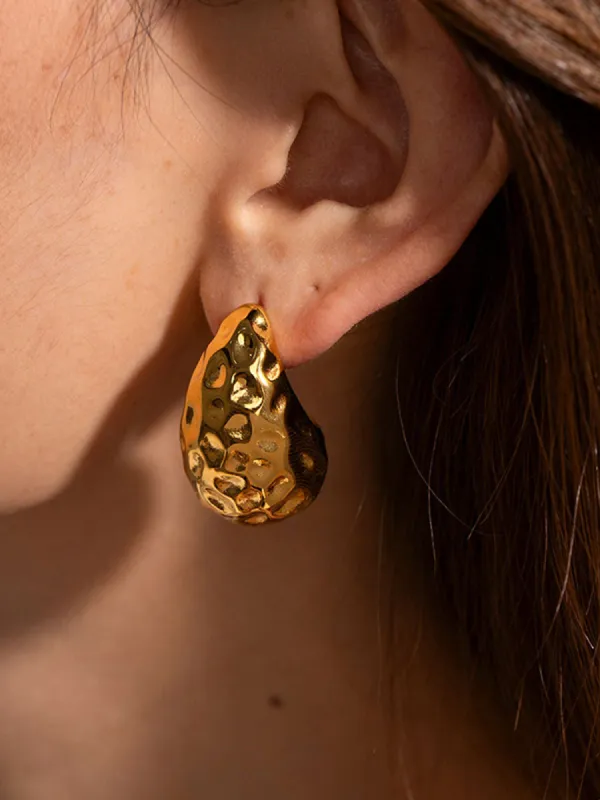 Textured Teardrop Earrings sold by COMMENSE