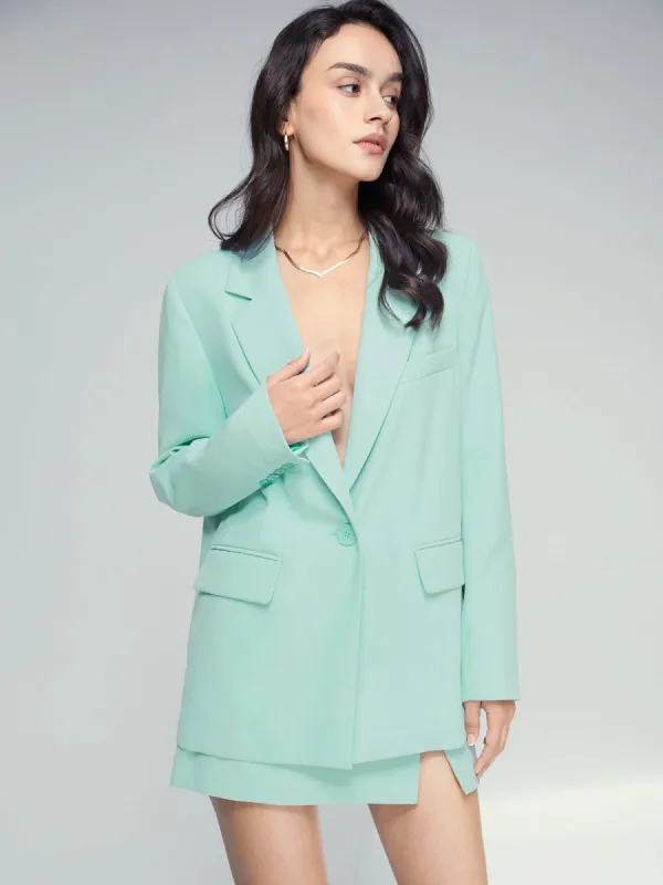 Single Button Pastel Blazer sold by COMMENSE