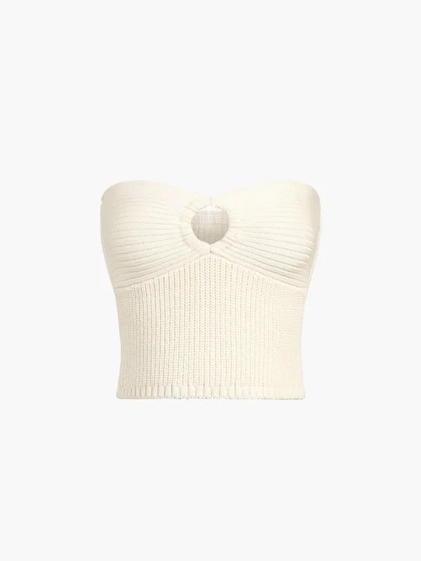Cutout Rib Tube Crop Top sold by COMMENSE