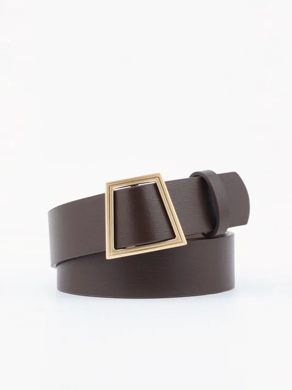 Trapezoid Leather Belt sold by COMMENSE
