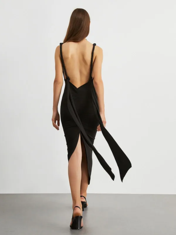 Open Back Slit Mermaid Long Dress sold by COMMENSE