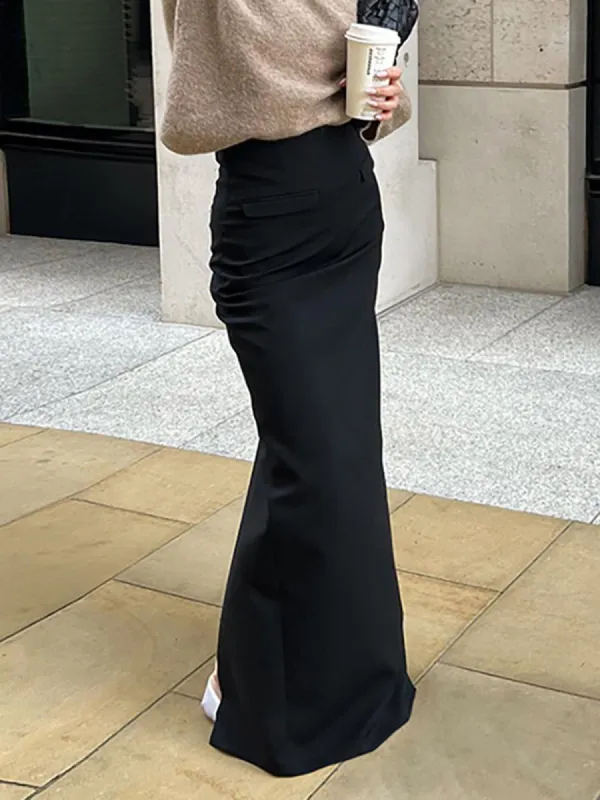 Ruched Maxi Skirt sold by COMMENSE