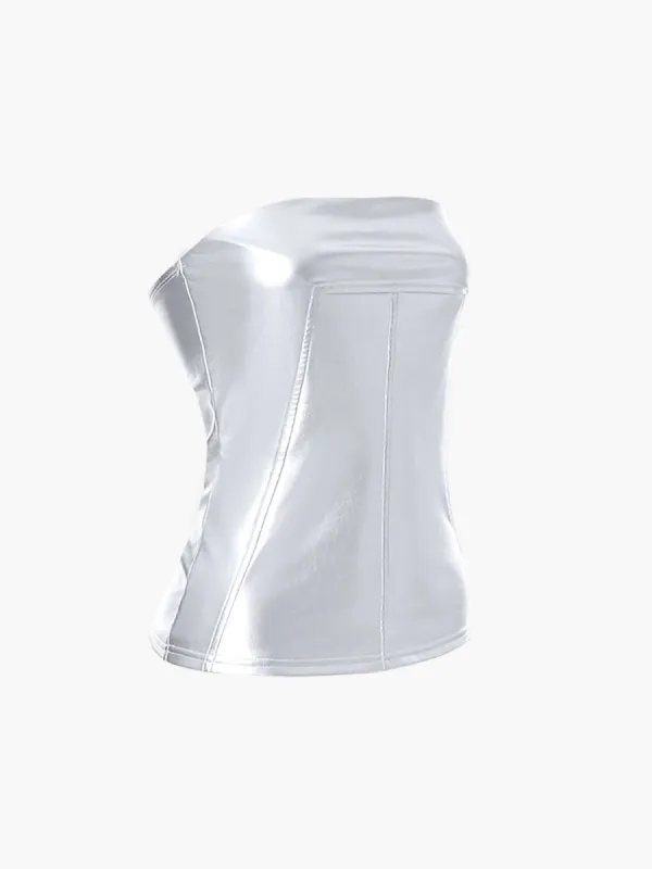 Metallic Crop Tube Top sold by COMMENSE