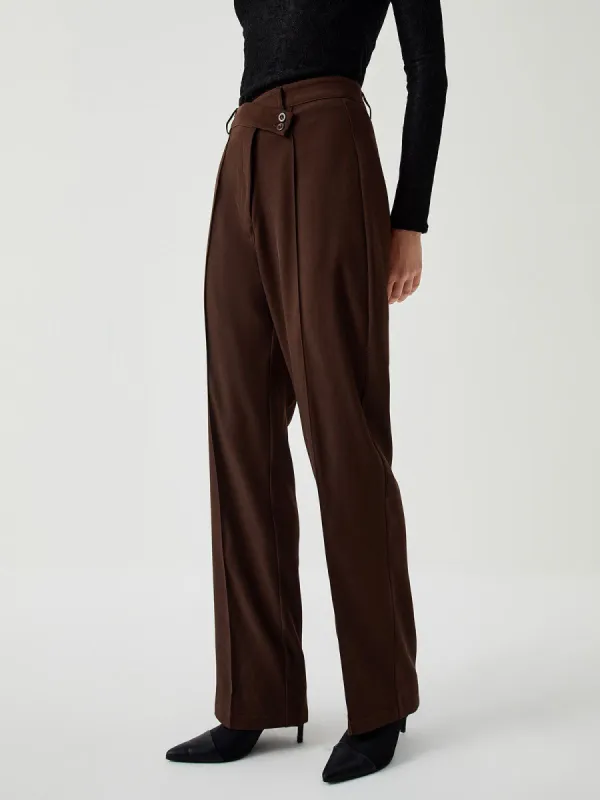 Pleated Straight Leg Pant sold by COMMENSE