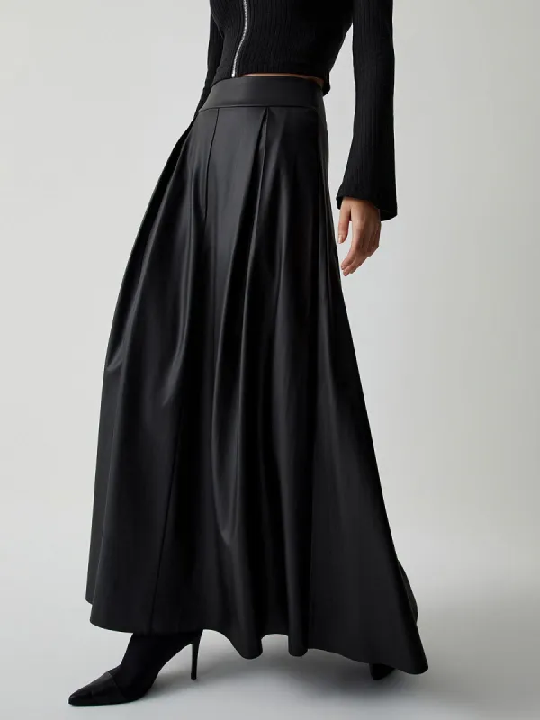 Faux Leather Maxi Skirt sold by COMMENSE