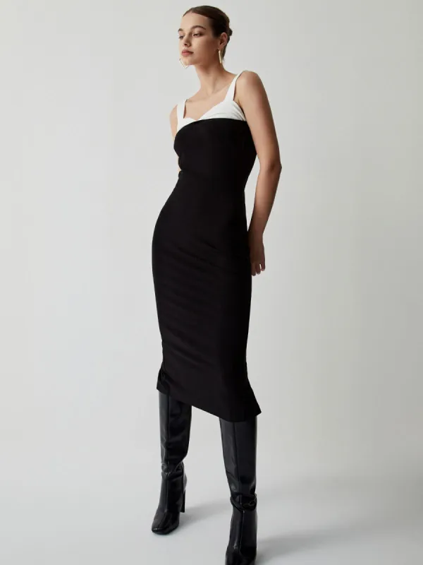 Patchwork Sweetheart Midi Dress made by COMMENSE