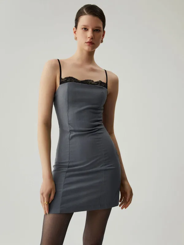 Lace Patchwork Cami Mini Dress sold by COMMENSE