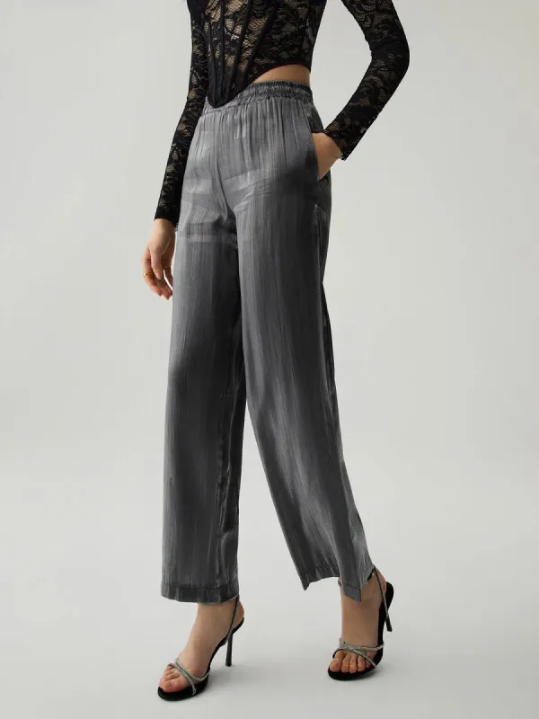 Elastic Waist Pocket Straight Leg Pants sold by COMMENSE