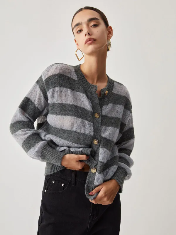 Lightweight Stripe Cardigan sold by COMMENSE