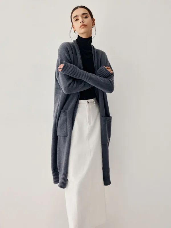 Double Pockets Longline Slouchy Cardigan sold by COMMENSE