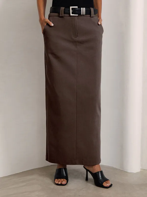 Minimalism Slit Skirt sold by COMMENSE