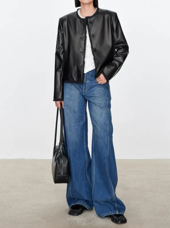 Better Than Good Faux Leather Blazer sold by COMMENSE