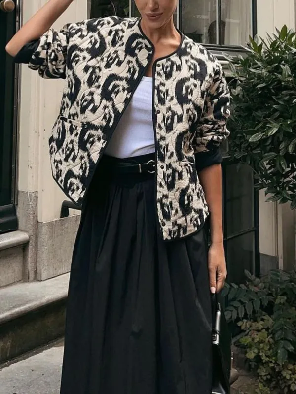 Leisure Tie Dye Quilted Coat sold by COMMENSE