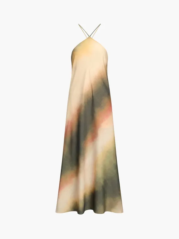 Sea Breeze Amber Open Back Long Dress sold by COMMENSE