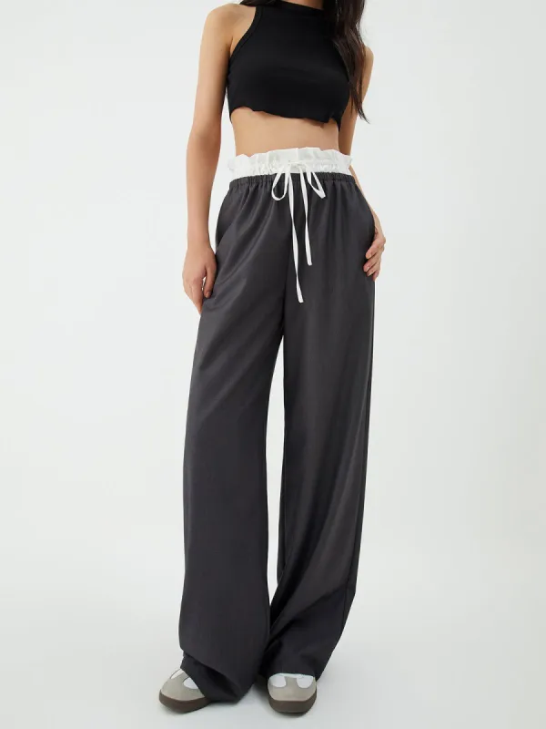 Drawstring Waist Wide Leg Pants sold by COMMENSE