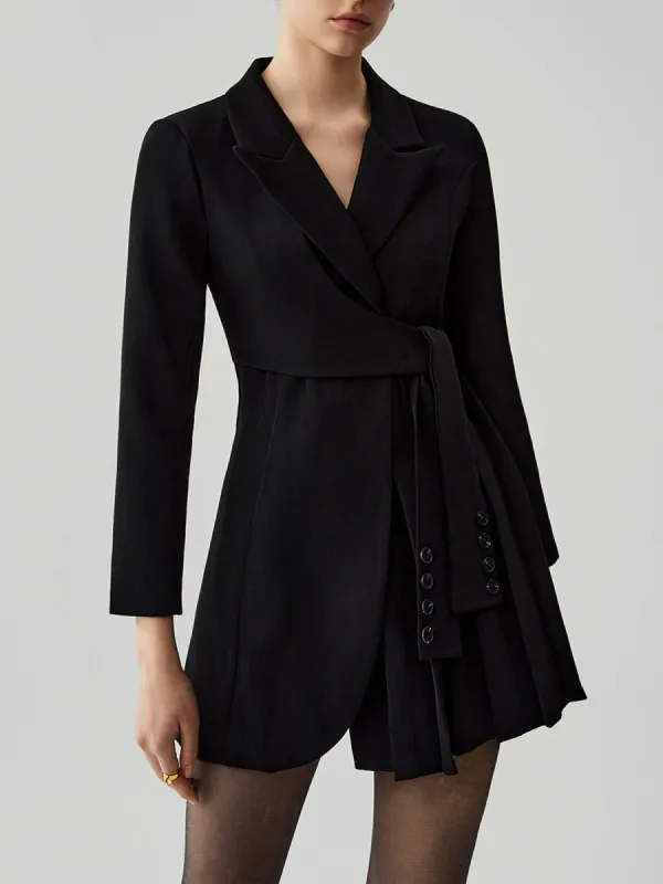 Solid Pleated Tied Mini Dress sold by COMMENSE