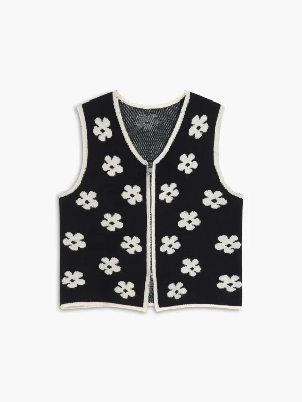 Floral Zippered Cardigan sold by COMMENSE