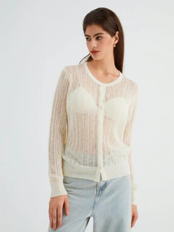 Creamy Flatwhite Cover Up Cardigan made by COMMENSE
