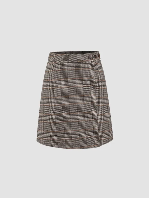 Glen Plaid Mini Skirt sold by COMMENSE