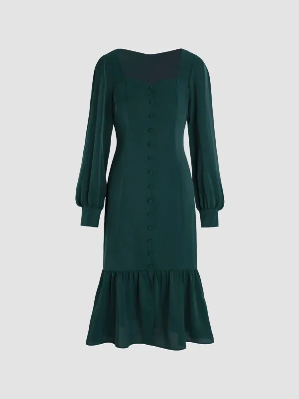Emerald Green Diary Long Dress sold by COMMENSE