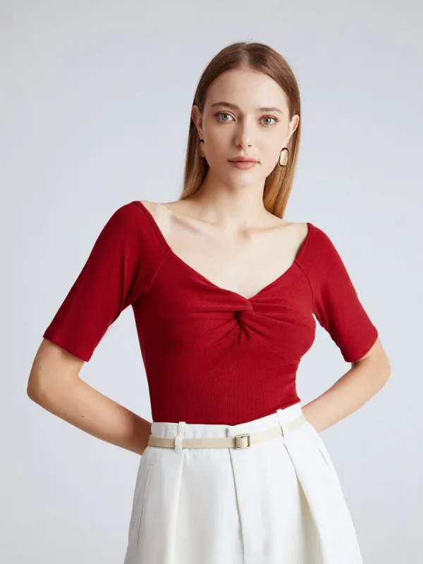 Rouge In Love Jersey Twist Top sold by COMMENSE