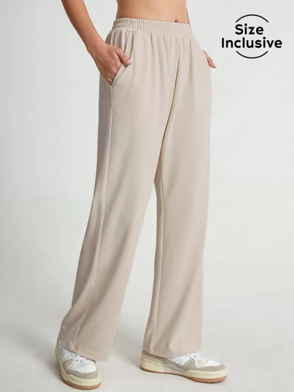 High Waisted Straight Leg Lounge Pants sold by COMMENSE