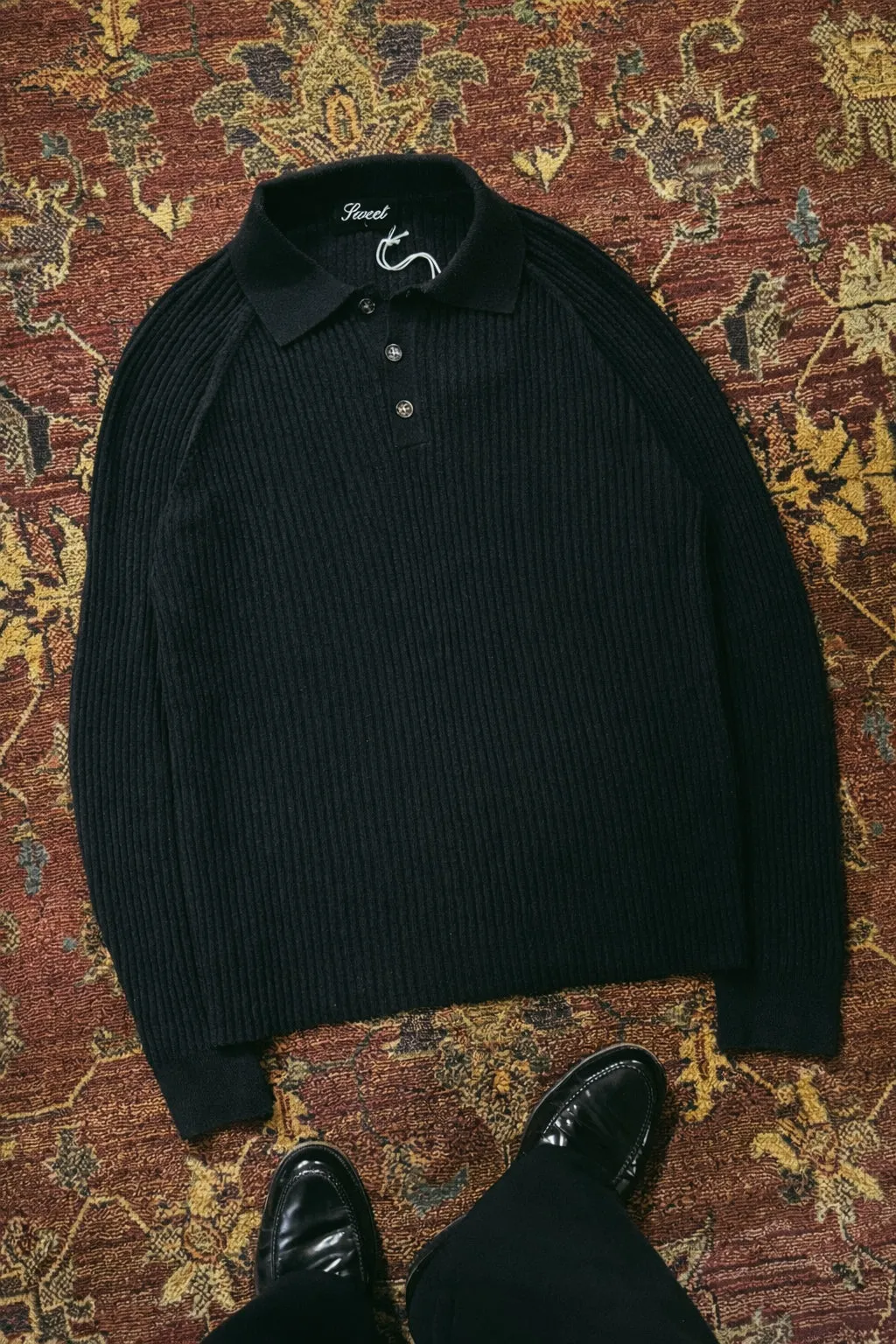 SWEET BLACK RIBBED POLO sold by Sweet Hat Co product image thumbnail 3