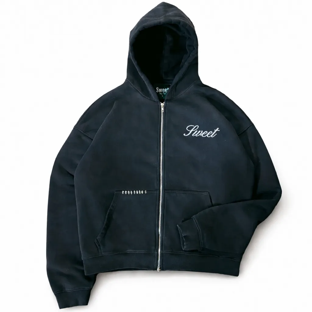 SWEET AGED BLACK ZIP-UP sold by Sweet Hat Co