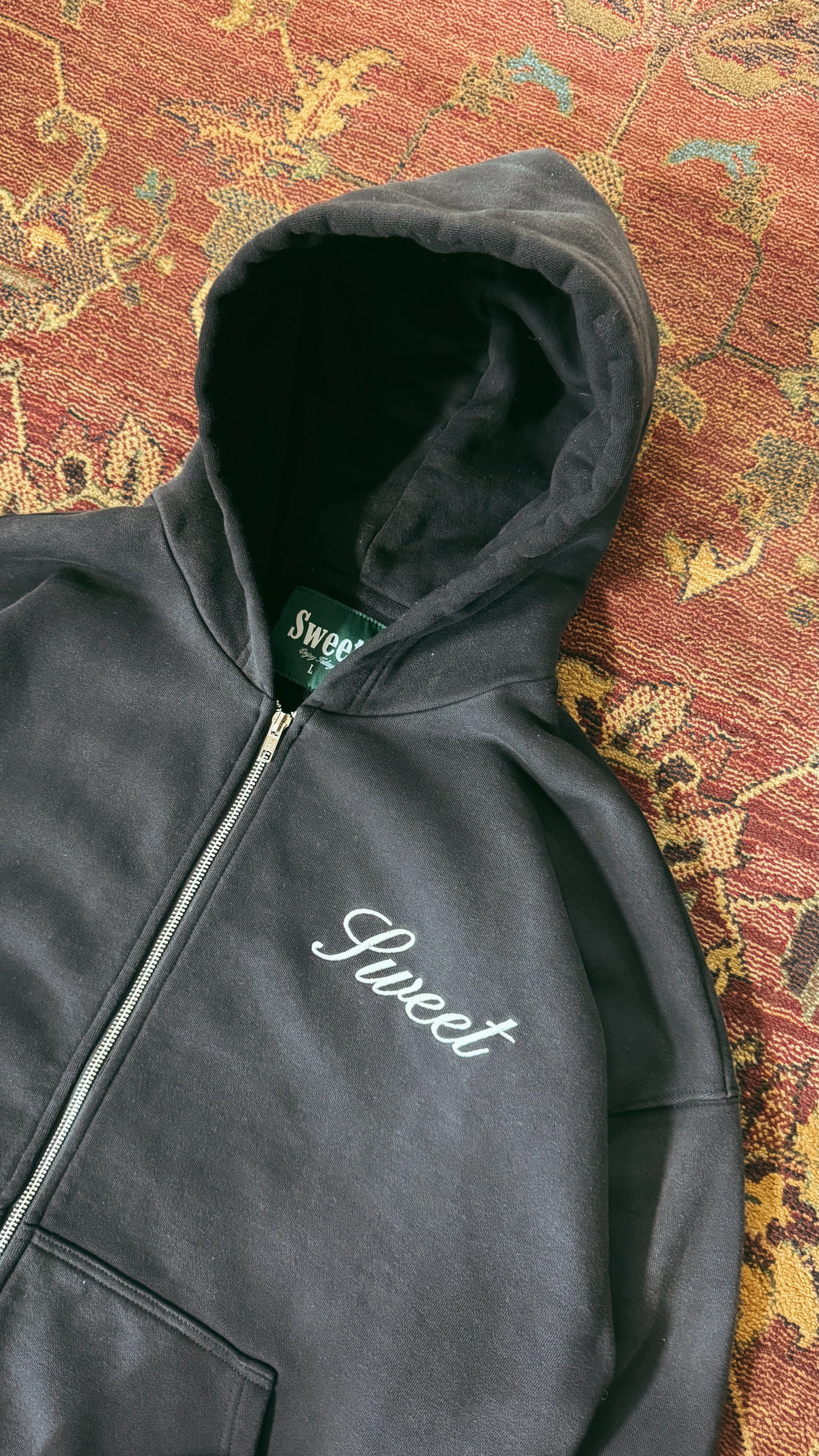 SWEET AGED BLACK ZIP-UP sold by Sweet Hat Co product image thumbnail 4